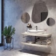 SWISS AQUA TECHNOLOGIES - Set mitigeur lavabo + mitigeur monocommande cuisine avec douchette extractible 2 jets, noir mat (SATBSBW288C) - vignette