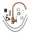 SWISS AQUA TECHNOLOGIES - Aurum set mitigeur lavabo haut acier inoxydable + mitigeur cuisine avec bras pivotant, or rose (SATBR2805BRG) - vignette