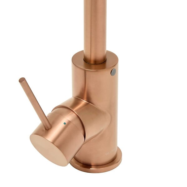 SWISS AQUA TECHNOLOGIES - Aurum set mitigeur lavabo haut acier inoxydable + mitigeur cuisine avec bras pivotant, or rose (SATBR2805BRG) - large