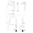 SWISS AQUA TECHNOLOGIES - set mitigeur lavabo haut + mitigeur cuisine avec douchette extractible et bras pivotant, chrome (SATINFBSD285) - vignette