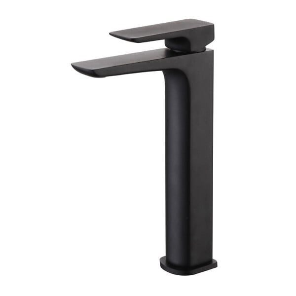 SWISS AQUA TECHNOLOGIES - set mitigeur lavabo haut + mitigeur cuisine, bec flexible, aérateur Neoperl®, noir mat (SATBS285C) - large