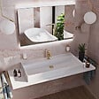 SWISS AQUA TECHNOLOGIES - Dark set mitigeur lavabo + mitigeur cuisine Ceramia Timeless acier inoxydable, douchette extractible 2 jets, or (SATB285BG) - vignette