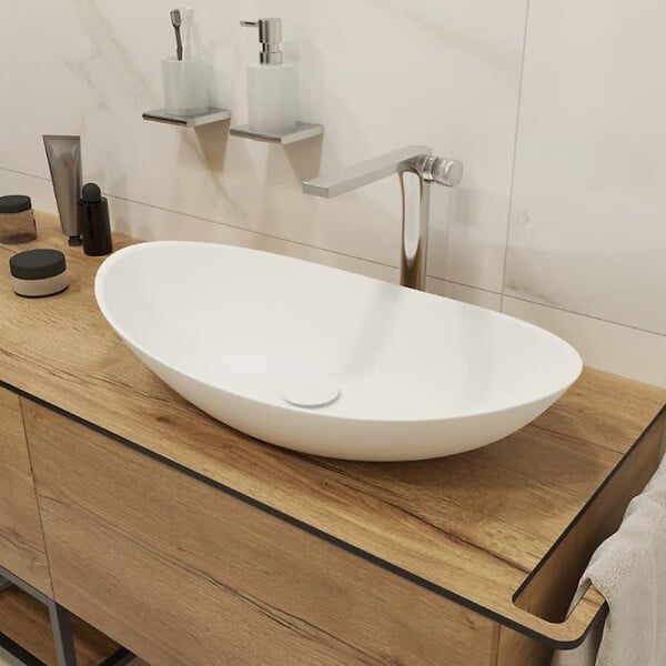 SWISS AQUA TECHNOLOGIES - set mitigeur lavabo haut sans vidage + mitigeur cuisine 36,3 cm avec bras pivotant, chrome brillant (SATBSUR0271CR) - large