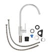 SWISS AQUA TECHNOLOGIES - set mitigeur lavabo haut sans vidage + mitigeur cuisine 36,3 cm avec bras pivotant, chrome brillant (SATBSUR0271CR) - vignette