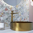 SWISS AQUA TECHNOLOGIES - Dark set mitigeur lavabo XL + mitigeur cuisine Ceramia TImeless acier inoxydable, douchette extractible, or (SATTMLDA285BG) - vignette