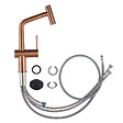 SWISS AQUA TECHNOLOGIES - Aurum set mitigeur lavabo + mitigeur cuisine Ceramia Timeless acier inoxydable, douchette extractible, or rose (SATBA285BCRG) - vignette