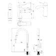 SWISS AQUA TECHNOLOGIES - set mitigeur lavabo avec bec cascade + mitigeur cuisine, douchette extractible et bras pivotant, chrome (SATINFBSDBS271) - vignette