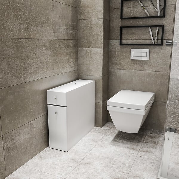 HABITAT ET JARDIN - Meuble de salle de bain en bois "Calencia" - 60 x 19 x 55 cm - Blanc - large