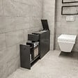 HABITAT ET JARDIN - Meuble de salle de bain en bois "Calencia" - 60 x 19 x 55 cm - Gris anthracite - vignette