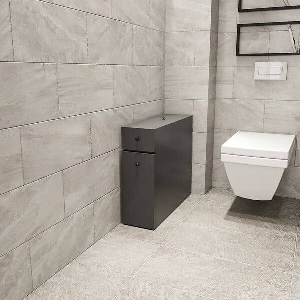 HABITAT ET JARDIN - Meuble de salle de bain en bois "Calencia" - 60 x 19 x 55 cm - Gris anthracite - large