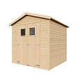 TIMBELA - Abri de Jardin en Bois Naturel H228x222x233 cm/4,2 m² AVEC SOL TRAITÉ - M351+M351G - vignette