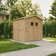 TIMBELA - Abri de Jardin en Bois Naturel - H228x222x233 cm / 4,2 m² - M351 - vignette