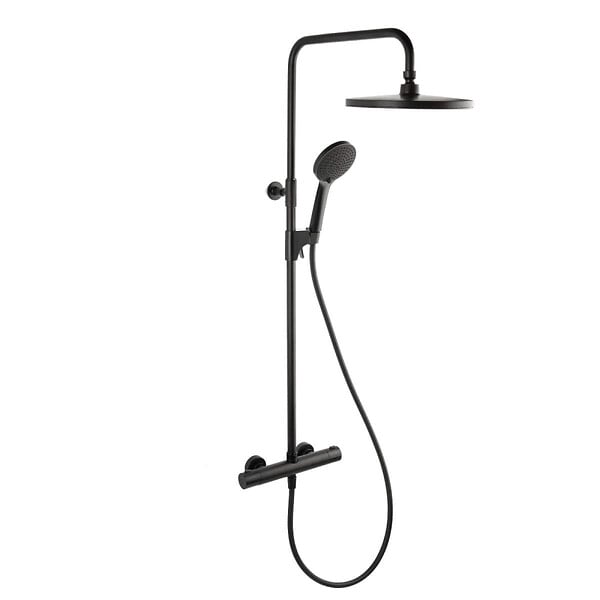 SWISS AQUA TECHNOLOGIES - Swiss Aqua Technologies Colonne de douche SAT avec mitigeur thermostatique noir SATSSTKBC - large