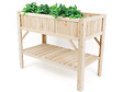 HABITAT ET JARDIN - Carré potager en bois sur pieds "Magnolia" - 115 x 57 x 90 cm - Beige - vignette