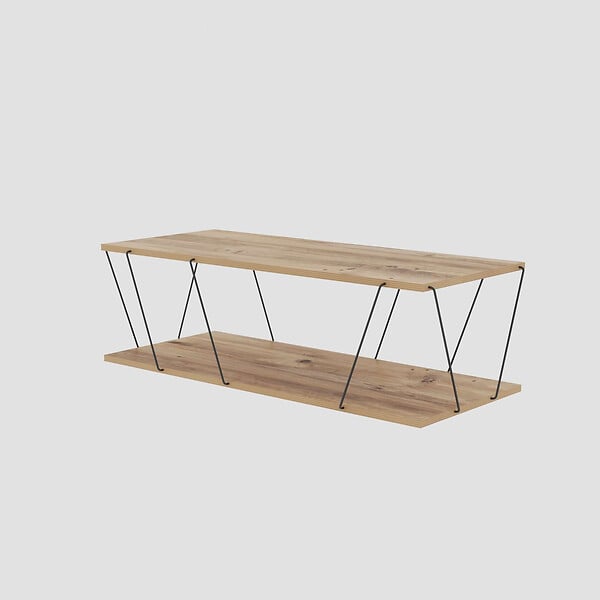 HABITAT ET JARDIN - Table basse en bois "Zisino" - 120 x 50 x 30 cm - Marron - large