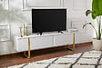 HABITAT ET JARDIN - Meuble TV en bois "Serenity" - 180 x 29 x 50 cm - Blanc - vignette