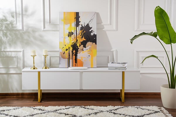HABITAT ET JARDIN - Meuble TV en bois "Serenity" - 180 x 29 x 50 cm - Blanc - large