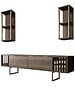 HABITAT ET JARDIN - Meuble TV en bois "Gold Line" - 180 x 30 x 48 cm - NoyerNoir - vignette
