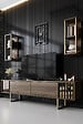 HABITAT ET JARDIN - Meuble TV en bois "Gold Line" - 180 x 30 x 48 cm - NoyerNoir - vignette