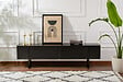 HABITAT ET JARDIN - Meuble TV en bois "Serenity" - 180 x 29 x 50 cm - Noir - vignette