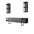 HABITAT ET JARDIN - Meuble TV en bois "Gold Line" - 180 x 30 x 48 cm - AnthraciteNoir - vignette