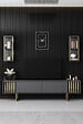 HABITAT ET JARDIN - Meuble TV en bois "Gold Line" - 180 x 30 x 48 cm - AnthraciteNoir - vignette