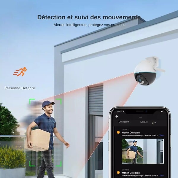 DAEWOO - Daewoo - Caméra de surveillance extérieure rotative EP506 - Wifi - Alimentation électrique ou PoE - large