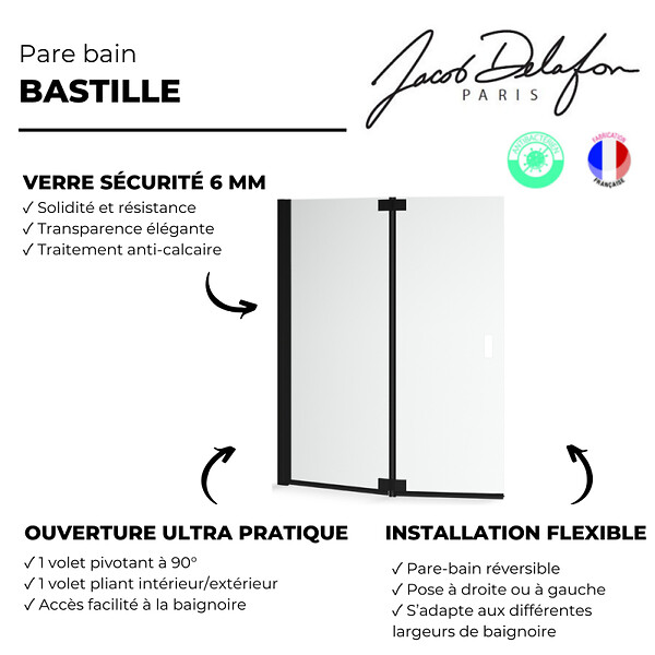 JACOB DELAFON - Pare-bain Bastille noir - large