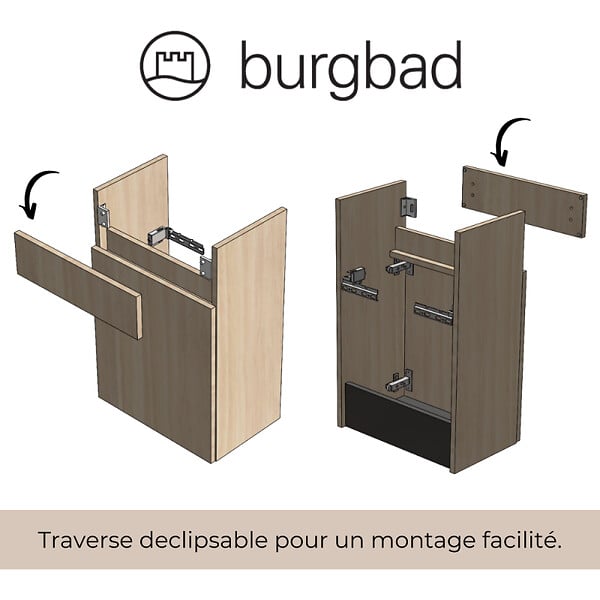 BURGBAD - Meuble WC lave-mains Joline Blanc mat - large