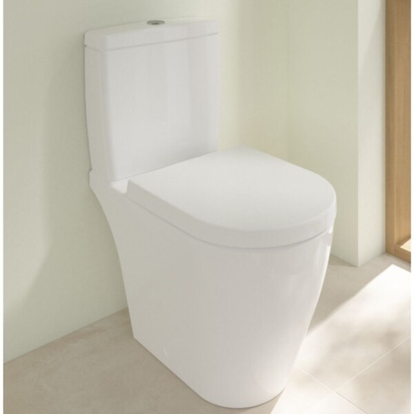 VILLEROY ET BOCH - WC à poser compact sans bride sortie horizontale  Avento avec abattant frein de chute + Nettoyant - large