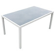 HAPPY GARDEN - Salon de jardin BERGAMO en textilène gris 6 places - aluminium blanc - vignette