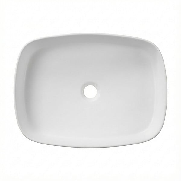 CERAMIA - Ceramia Vasque à poser rectangulaire 50 x 37,5 x 13,5 cm sans trop-plein blanc mat PixL (CEPX4937WM) - large