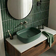 CERAMIA - Ceramia Vasque à poser rectangulaire 50 x 37,5 x 13,5 cm sans trop-plein vert mat PixL (CEPX4937GEM) - vignette