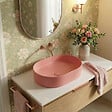 CERAMIA - Ceramia Vasque à poser ovale 50 x 36,5 x 12 cm sans trop-plein rose mat PixL (CEPX5037PM) - vignette