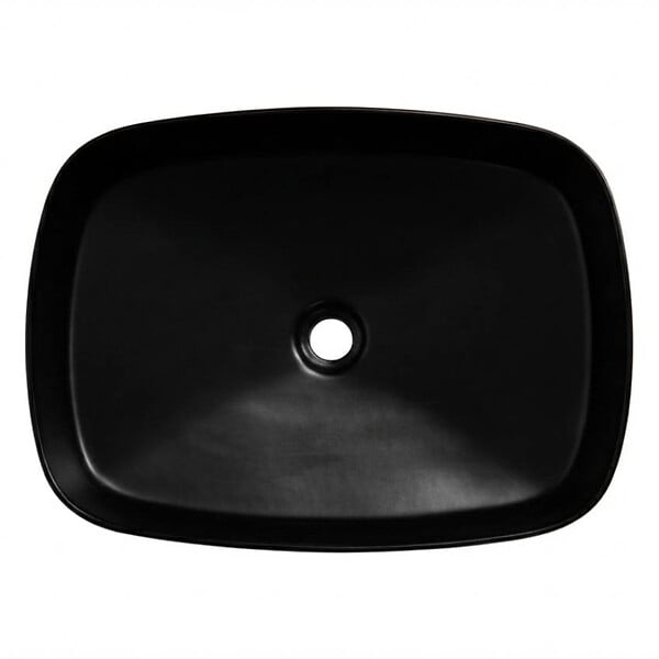 CERAMIA - Ceramia Vasque à poser rectangulaire 50 x 37,5 x 13,5 cm sans trop-plein noir mat PixL (CEPX4937BKM) - large