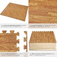 TECTAKE - Ensemble de 12 Dalles Carrées EVA - Tapis de sol, Sport imprimé bois - vignette
