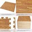 TECTAKE - Ensemble de 24 dalles carrées EVA - Tapis de sol et de sport imprimé bois - vignette