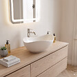 CERAMIA - Vasque à poser design asymétrique 50,5 x 38 x 19 cm sans trop-plein blanc mat PixL (CEPX5038WM) - vignette