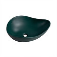 CERAMIA - Vasque à poser design asymétrique 50,5 x 38 x 19 cm sans trop-plein vert mat PixL (CEPX5038GEM) - vignette