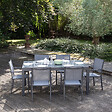 HAPPY GARDEN - Salon de jardin extensible 10 places de 180/300cm en textilène gris - aluminium anthracite VENEZIA - vignette