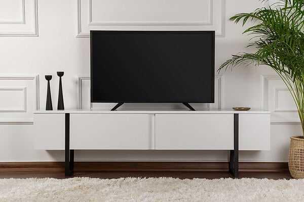 HABITAT ET JARDIN - Meuble TV en bois "Serenity" 180 x 30 x 45 cm - Blanc - large