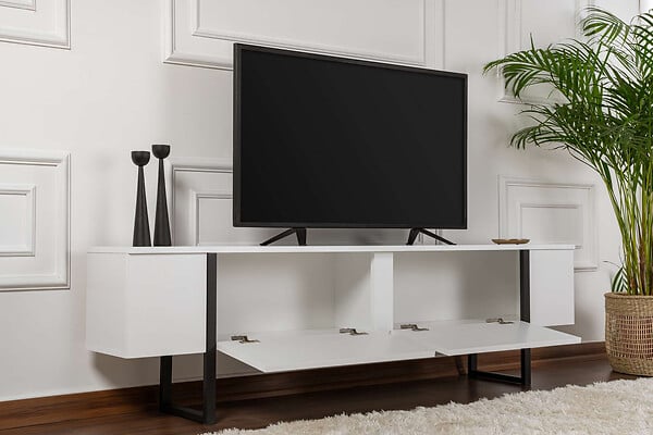HABITAT ET JARDIN - Meuble TV en bois "Serenity" 180 x 30 x 45 cm - Blanc - large