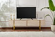 HABITAT ET JARDIN - Meuble TV en bois "Serenity" 180 x 30 x 50 cm - Travertin - vignette