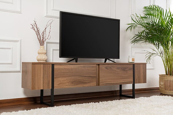 HABITAT ET JARDIN - Meuble TV en bois "Serenity" 180 x 30 x 50 cm - Noyer - large