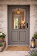 GD MENUISERIES - Porte d'entrée Bois Vitrée Santiago Gris Quartz, H215 x L90 cm Côte Tableau p.Gauche - vignette