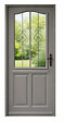 GD MENUISERIES - Porte d'entrée Bois Vitrée Santiago Gris Quartz, H215 x L90 cm Côte Tableau p.Gauche - vignette