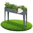 TECTAKE - Carré potager sur pied gris anthracite 98 5x26x82 5cm jardinière surélevée pieds élancés acier laqué poudré trou drainage hauteur travail - vignette