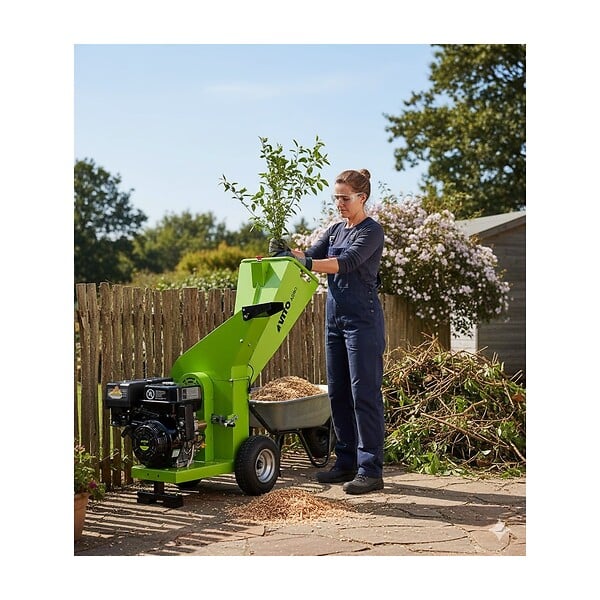 VITO - Broyeur de végétaux Thermique 15CV - 3 Lames de coupe - Branches Ø100mm Max Démarrage électrique Moteur 4T Poignées VITO - large