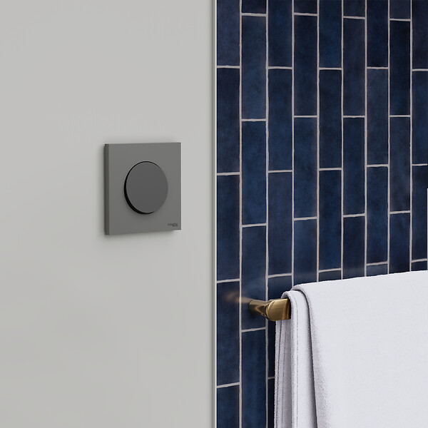 SCHNEIDER - Plaque 1 poste, Gris basalte, Odace - large