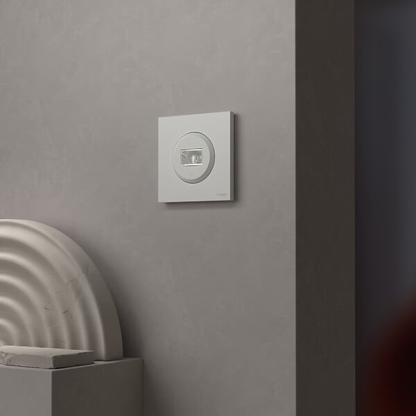 SCHNEIDER - Plaque 1 poste, Blanc craie, Odace - large
